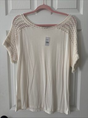 Loft Cream Crochet Boho Top